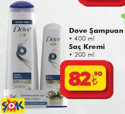 DOVE ŞAMPUAN 400 ML SAÇ KREMİ 200 ML